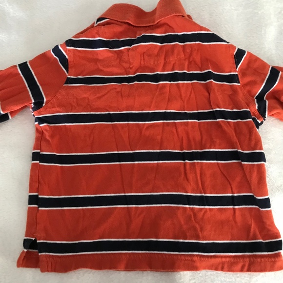 ORANGE Striped Long Sleeve Half button up Collar🧡 - Picture 4 of 5